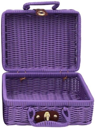 Opbergkoffer make-up houder koffer sundries organizer box voor home decor desktop ornamenten -paars M