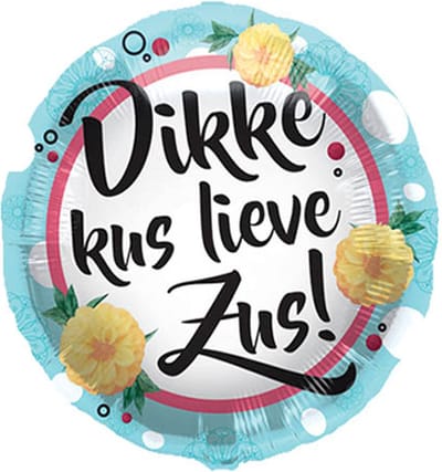Folat - Folieballon Dikke kus lieve Zus - 45 cm