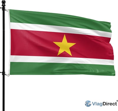 VlagDirect - Surinaamse vlag - Suriname vlag - 90 x 150 cm.