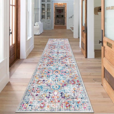 Unyqoos® Kleurrijke Bohemien Loper 60x240 cm met Antislip voor Diverse Ruimtes