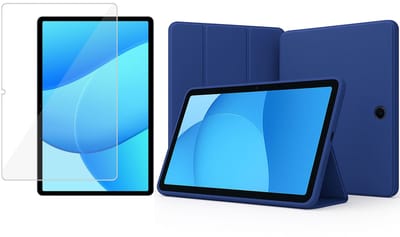 TechNow Hoesje + Screenprotector geschikt voor OPPO Pad SE / OnePlus Pad Lite Hoesje – Glas - Extreme Shock Case – Smart Case - Blauw