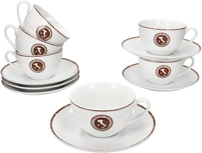12-delige set authentieke Italiaanse cappuccino-kopjes met schoteltjes - 412888