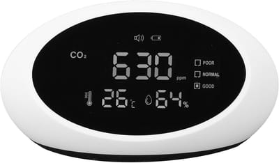 CO2 Detector - Luchtkwaliteit Meter - Binnenklimaat Meten - Real-time Meting - 400-5000 Ppm - Wit