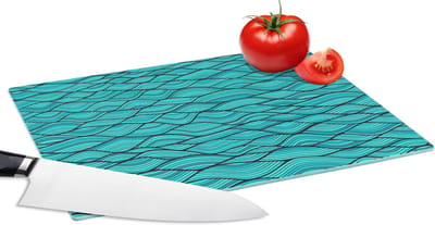 Glazen Snijplank - 28x20 - Zee - Japan - Blauw - Patronen - Snijplanken Glas