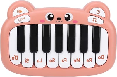 Kinder Pianospeelgoed - Muziekkeyboard Baby - Muzikaal Spelen - 24 Toetsen - 15 x 11 x 4 cm - Bruin