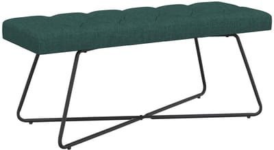vidaXL - Bank - met - knopen - tufting - Donkergroen - 110 - x - 40 - x - 46 - cm - Stof