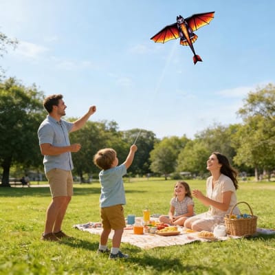 Vlieger Dieren - Buiten Speelgoed - Buiten Activiteiten - Scheurbestendig Materiaal - 100 Meter Touw - Rood