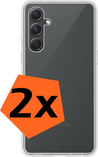 Hoes - 2 Stuks - Geschikt voor Samsung Galaxy A34 - Sterk & Shockproof - Case Siliconen - Back Cover - Telefoon Hoes - Transparant