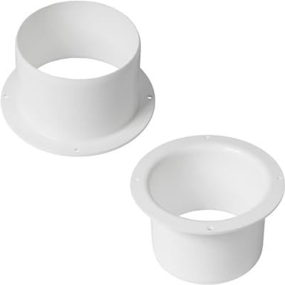 Set van 2 buisverbinders 100 mm voor HVAC-systemen - kunststof, rond en recht