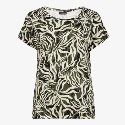 TwoDay dames top met print groen beige - Maat S