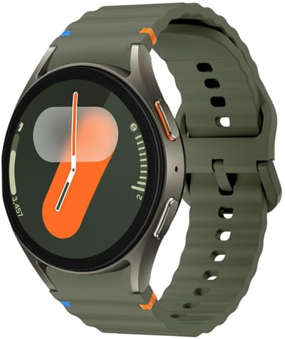 Siliconen wave bandje - geschikt voor Samsung Galaxy Watch 7 (40 & 44mm) / Watch 6 (Classic) / Watch 5 (Pro) / Watch 4 (Classic) / Watch FE - gesp sluiting - army groen