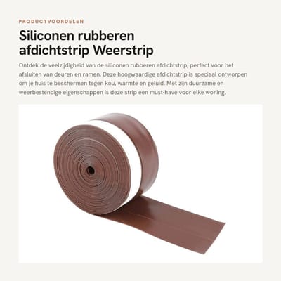 Dailygoods- Afdichtstrip Hoogwaardig Siliconenrubber - Zelfklevend - Weerbestendig - Geluiddicht - Instelbare Lengte 5 Meter - Duurzaam - Weerstrip