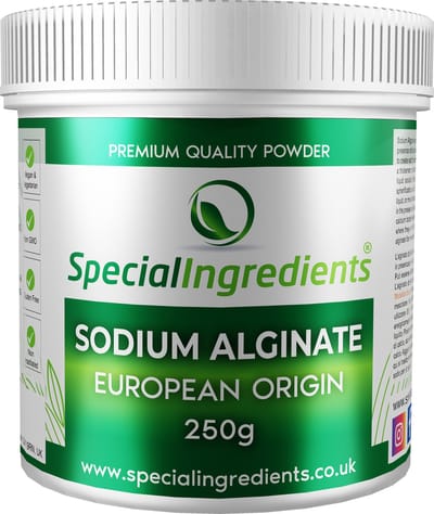 Sodium Alginaat - 250 g - Sodium Alginate - Natriumalginaat - Hydrocolloïd - Sferificatie & Reverse Spherification - Perfecte Bolvorming - Vegan Bindmiddel - Moderne Gastronomie - Moleculair Koken - Hersluitbare Pot - Recycled Plastic
