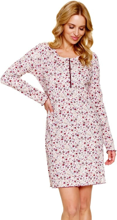 Doctor Nap Katoenen Nachthemd Borstvoeding Zwangerschap Flores TM.7308 36 / S