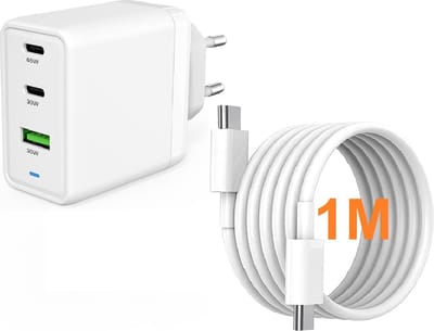 USB-C Adapter 65W met USB-C naar USB-C Oplader Kabel 1 Meter - Snellader Geschikt voor oplader Samsung S25, S25 Ultra, A56, A36, A26, S24, S24 Plus, S24 Ultra, S23, S23 Ultra, A55, A35, A15, A14, A25, S22 Ultra, S21 , S21 Ultra, Galaxy Tab A8 / A9