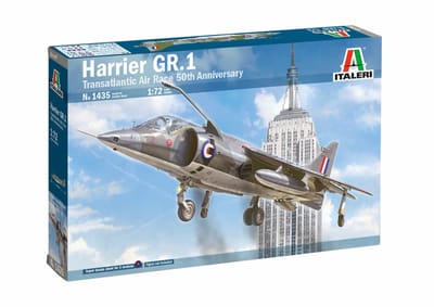 Italeri Modelbouwpakket Vliegtuigen - 1435 HARRIER GR.1 Transatlantic Air R 50th Ann. Plastic - 1:72 - Modelbouw
