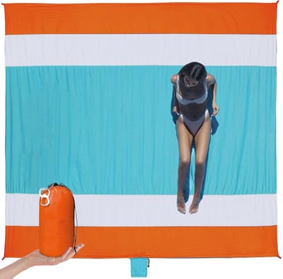 Famanu – Extra grote buitendeken en strandmat - 3 x 2,7 m - lichtgewicht - inclusief opbergtas - schouderriem - karabijnhaak - zandzakken en haringen