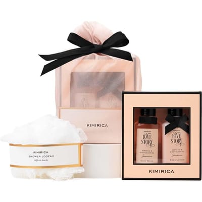 Kimirica  Nothing But Love Duo  Potli Cadeauset voor Familie, Vrienden, Mannen & Vrouwen | Geur van Gardenia en Nachtbloeiende Jasmijn | Perfecte Verjaardag beige
