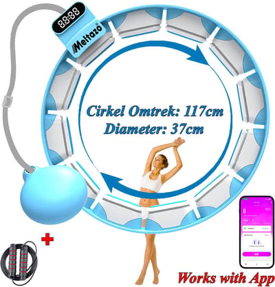 MELTAZO Hoelahoep Fitness, Hoelahoep met App, Smart Hula Hoop Fitness with App, Slimme Hoelahoop met Mobiele APP, Hoela hoep, Cerceau Intelligent avec App, Fitness Hoelahoep Volwassenen, Verstelbare Hoelahoep, Weighted Hula Hoop voor Vetverbranding