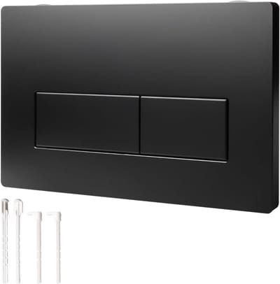 Dubbele spoelknop voor WC met montagekit, geschikt voor Geberit Sigma UP300 en UP320, 246x164mm, zwart, inclusief coilmontageset en handleiding