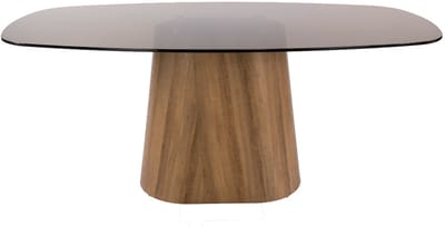 Fraaai - Caruso eettafel Deens ovaal 215cm - brons glas