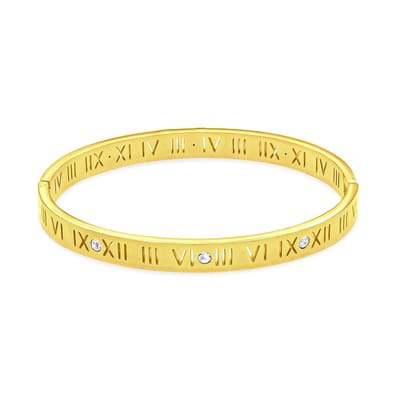 Victorious Dames Armband Goud – Bergkristal met Romeinse Cijfers – 16cm