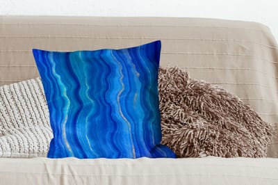 Sierkussens - Kussentjes Woonkamer - 50x50 cm - Agaat geode - Edelstenen - Blauw