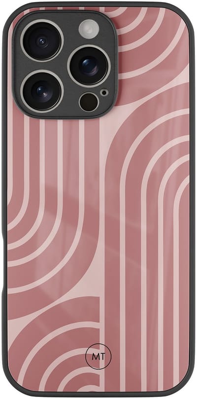Hoesje geschikt voor iPhone 16 Pro - Blush shapes - Luxe Hard Case - Print - Roze - Mooie Telefoonhoesjes