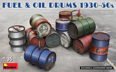 MiniArt Modelbouwpakket Militaire voertuigen - 35613 Fuel and oil drums 1930-50#039 Plastic - 1:35 - Modelbouw