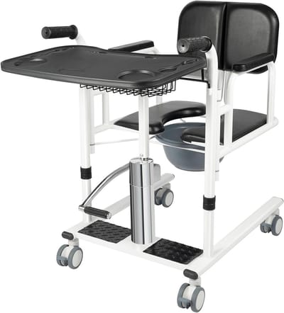 Toiletstoel voor ouderen en patiënten, verstelbaar 66 x 53,5 x 86-102 cm, ideaal voor zorginstellingen en thuisgebruik