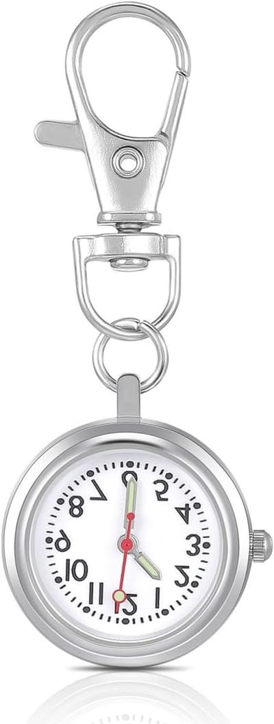 Nurse Tafel Zakhorloge voor Mannen met Sleutelhanger - Luminous en Spiegelglas Afwerking, Perfect voor Verpleegkundigen en Medisch Personeel