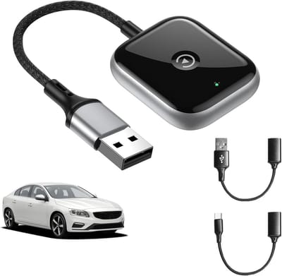 Draadloze CarPlay Adapter voor Eenvoudige Upgrade van Bedrade naar Draadloze Verbinding, Geschikt voor iPhone en Auto's met Geïntegreerde Bedrade CarPlay, Verbeterde Rijervaring en Gemak