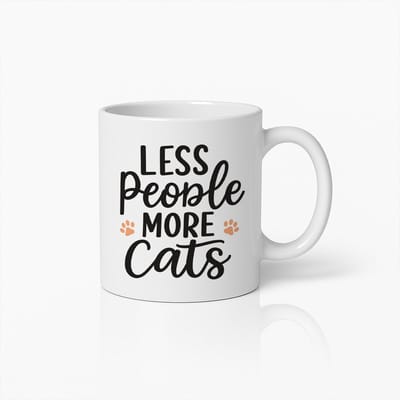 Grappige Kattenmok 330ml – Minder Mensen Meer Katten Koffiebeker – Humoristisch Cadeau voor Kattenliefhebbers