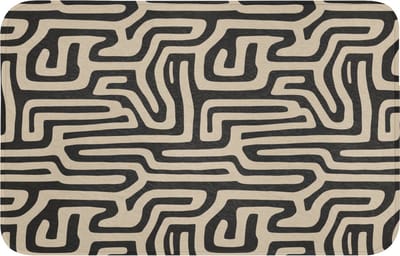 WC mat 80x50 cm - Antislip - Grafisch - Lijnen - Zwart - Toiletmat - Vloermat - Douchemat - Toilet tapijt - Toiletmatten
