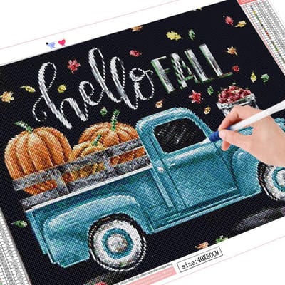 Peinture diamant 5D en forme de voiture, broderie artistique, mosaïque de dessin animé, faite à la main, décoration de la maison 20X30CM gray