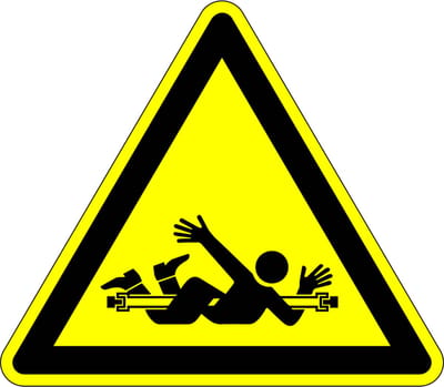 Pas op voor draaiende vijzel sticker 50 mm - 10 stuks per kaart