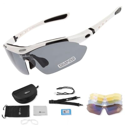 Rockbros 10002 Polarized Cycling Glasses - White