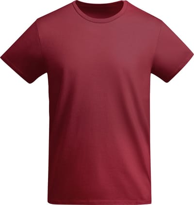 Donker Rood 3 pack unisex t-shirts BIO katoen Model Breda merk Roly maat S