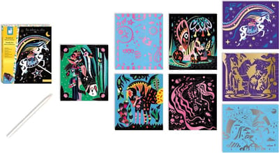 Janod - Les Ateliers Du Calme - Scratch Art - Paarden en eenhoorns - Knutselset