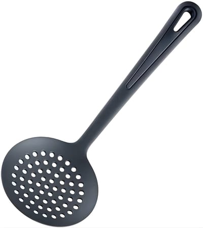 Quvo® Spatel - Zeef - Schuimspaan - Zwart - 33cm x 12cm x 8cm