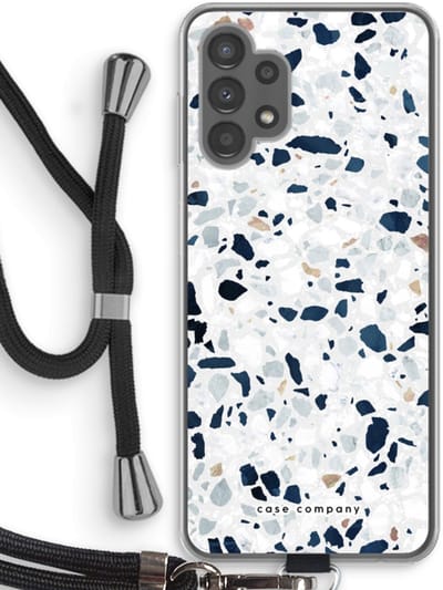 Case Company® - Hoesje met koord geschikt voor Samsung Galaxy A13 4G hoesje met Koord - Terrazzo N°1 - Telefoonhoesje met Zwart Koord - Bescherming aan alle Kanten en Over de Schermrand