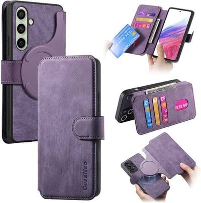 CaseNeo Hoesje - Geschikt voor Samsung Galaxy A56 Hoesje - CaseNeo 2-in-1 Book Case & Back Cover - Paars