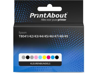 PrintAbout huismerk Inktcartridge T8041/42/43/44/45/46/47/48/49 Kleurenbundels Multipack Geschikt voor Epson