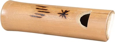 Bamboe Fluitje - Natuurgeluid Fluit - Kinderen Leren - Handgemaakt Uniek - 12 cm - Lichtbruin