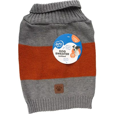 Duvoplus - Dierenkleding - Hond - Hondensweater Cozy Xs - 30cm Grijs/oranje - 1st