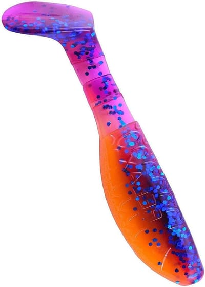 Kunstaas Vissen - Zacht Plastic - Roofvis Vangen - Schepstaart Actie - 75 cm 10 stuks - Paars Oranje