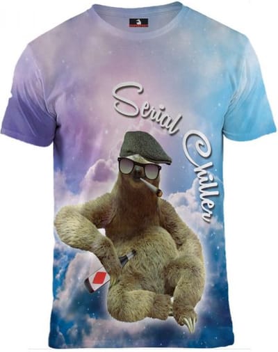 Serial Chiller luiaard - Maat S Crew neck - Festival shirt - Superfout - Fout T-shirt - Feestkleding - Festival outfit - Foute kleding - Relax shirt - Dierenshirt