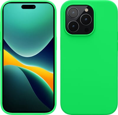 kwmobile telefoonhoesje geschikt voor Apple iPhone 14 Pro - Hoesje met siliconen coating - Smartphone case in neon groen