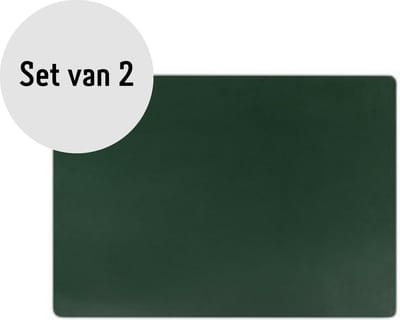 Krumble Placemat PU Leer - Placemat - Placemats - Onderlegger - Onderleggers - Groen - Set van 2