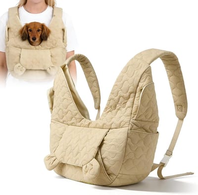 Hondentas - Draagzak Honden - Wandelen Outdoor - Verstelbaar Borstontwerp - Tot 10 kg - Kaki